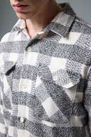 Erkek Regular Fit Ekose Dış Gömlek - Siyah - Ekru