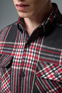 Erkek Regular Fit Ekose Dış Gömlek - Siyah - Kırmızı