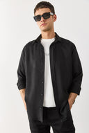 Erkek Regular Fit Lyocell Gömlek %100 Lyocell - Siyah