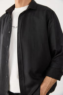 Erkek Regular Fit Lyocell Gömlek %100 Lyocell - Siyah