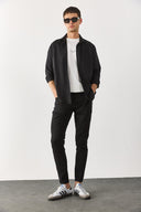 Erkek Regular Fit Lyocell Gömlek %100 Lyocell - Siyah