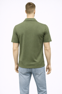 Regular Fit Polo Yaka Fermuar Detaylı Tişört-Haki