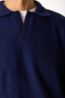Erkek Regular Fit Yakalı Triko Kazak - Lacivert