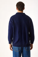 Erkek Regular Fit Yakalı Triko Kazak - Lacivert