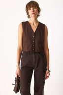 Kadın Regular Fit Yelek - Kahverengi