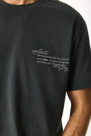 Erkek Relax Bisiklet Yaka Baskılı Regular Fit Tişört %100 Pamuk - Antrasit