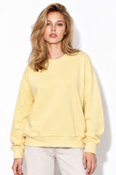 Rhona Bisiklet Yaka Regular Fit 3 İplik Sweatshirt %100 Pamuk-Sarı