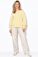 Rhona Bisiklet Yaka Regular Fit 3 İplik Sweatshirt %100 Pamuk-Sarı