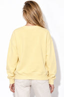 Rhona Bisiklet Yaka Regular Fit 3 İplik Sweatshirt %100 Pamuk-Sarı