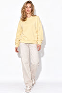 Rhona Bisiklet Yaka Regular Fit 3 İplik Sweatshirt %100 Pamuk-Sarı
