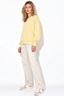 Rhona Bisiklet Yaka Regular Fit 3 İplik Sweatshirt %100 Pamuk-Sarı