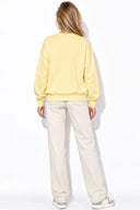 Rhona Bisiklet Yaka Regular Fit 3 İplik Sweatshirt %100 Pamuk-Sarı