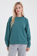 Kadın Rhona Bisiklet Yaka Regular Fit 3 İplik Sweatshirt - Orman