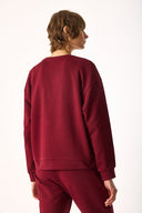 Kadın Rhona Bisiklet Yaka Regular Fit 3 İplik Sweatshirt %100 Pamuk - Bordo