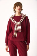 Kadın Rhona Bisiklet Yaka Regular Fit 3 İplik Sweatshirt %100 Pamuk - Bordo