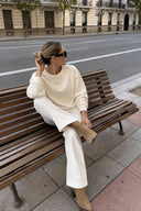 Rhona Bisiklet Yaka Regular Fit 3 İplik Sweatshirt-Fildişi