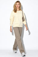 Rhona Bisiklet Yaka Regular Fit 3 İplik Sweatshirt-Fildişi