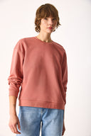 Kadın Rhona Bisiklet Yaka Regular Fit 3 İplik Sweatshirt %100 Pamuk - Gülkurusu