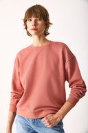 Kadın Rhona Bisiklet Yaka Regular Fit 3 İplik Sweatshirt %100 Pamuk - Gülkurusu