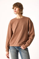 Kadın Rhona Bisiklet Yaka Regular Fit 3 İplik Sweatshirt %100 Pamuk - Kahverengi