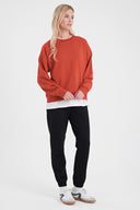 Kadın Rhona Bisiklet Yaka Regular Fit 3 İplik Sweatshirt - Kırmızı