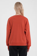 Kadın Rhona Bisiklet Yaka Regular Fit 3 İplik Sweatshirt - Kırmızı