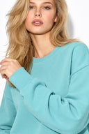 Kadın Rhona Bisiklet Yaka Regular Fit 3 İplik Sweatshirt %100 Pamuk-Mavi
