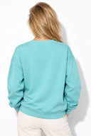Kadın Rhona Bisiklet Yaka Regular Fit 3 İplik Sweatshirt %100 Pamuk-Mavi
