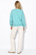 Kadın Rhona Bisiklet Yaka Regular Fit 3 İplik Sweatshirt %100 Pamuk-Mavi