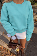 Kadın Rhona Bisiklet Yaka Regular Fit 3 İplik Sweatshirt %100 Pamuk-Mavi