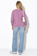 Rhona Bisiklet Yaka Regular Fit 3 İplik Sweatshirt %100 Pamuk -Mürdüm