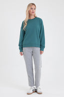 Kadın Rhona Bisiklet Yaka Regular Fit 3 İplik Sweatshirt - Orman