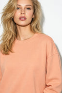 Kadın Rhona Bisiklet Yaka Regular Fit 3 İplik Sweatshirt %100 Pamuk-Pembe