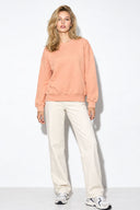 Kadın Rhona Bisiklet Yaka Regular Fit 3 İplik Sweatshirt %100 Pamuk-Pembe