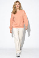 Kadın Rhona Bisiklet Yaka Regular Fit 3 İplik Sweatshirt %100 Pamuk-Pembe