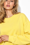 Rhona Bisiklet Yaka Regular Fit 3 İplik Sweatshirt %100 Pamuk-Sarı