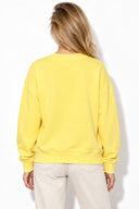 Rhona Bisiklet Yaka Regular Fit 3 İplik Sweatshirt %100 Pamuk-Sarı