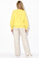 Rhona Bisiklet Yaka Regular Fit 3 İplik Sweatshirt %100 Pamuk-Sarı
