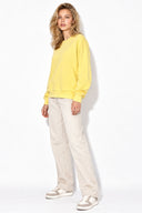 Rhona Bisiklet Yaka Regular Fit 3 İplik Sweatshirt %100 Pamuk-Sarı
