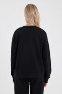 Kadın Rhona Bisiklet Yaka Regular Fit 3 İplik Sweatshirt - Siyah