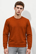 Rich Bisiklet Yaka Regular Fit 3 İplik Basic Sweatshirt-Kiremit