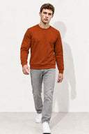 Rich Bisiklet Yaka Regular Fit 3 İplik Basic Sweatshirt-Kiremit