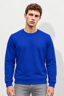 Rich Bisiklet Yaka Regular Fit 3 İplik Basic Sweatshirt-Safir