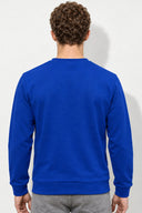 Rich Bisiklet Yaka Regular Fit 3 İplik Basic Sweatshirt-Safir
