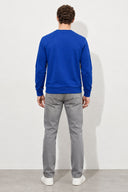 Rich Bisiklet Yaka Regular Fit 3 İplik Basic Sweatshirt-Safir