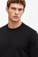 Rich Bisiklet Yaka Regular Fit 3 İplik Basic Sweatshirt-Siyah