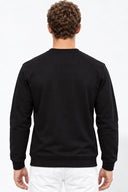 Rich Bisiklet Yaka Regular Fit 3 İplik Basic Sweatshirt-Siyah
