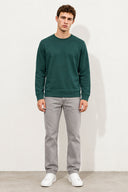 Rich Bisiklet Yaka Regular Fit 3 İplik Basic Sweatshirt-Yeşil