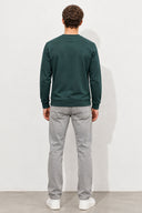 Rich Bisiklet Yaka Regular Fit 3 İplik Basic Sweatshirt-Yeşil