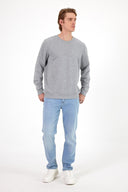 Erkek Rich Bisiklet Yaka Regular Fit 3 İplik Sweatshirt - Gri Melanj